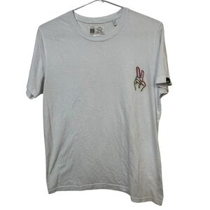 High End Soft Peace Sign Mexico Artisan White Men’s L Graphic T-Shirt